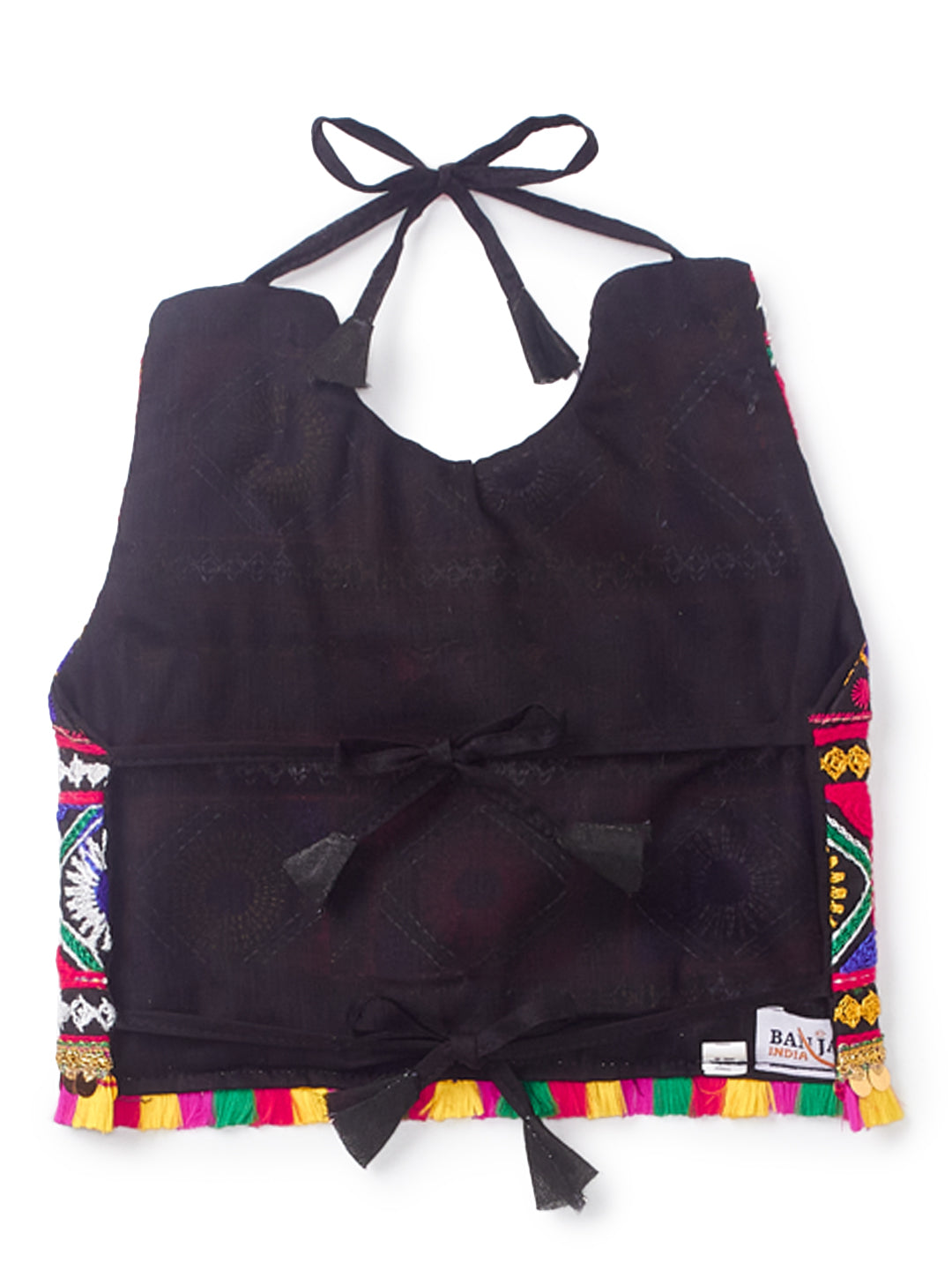Banjara India Kutchi Emboidered Black Girls Chaniya Choli with Dupatta (CC-DMND) - Black