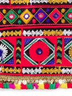 Banjara India Kutchi Emboidered Black Girls Chaniya Choli with Dupatta (CC-DMND) - Green