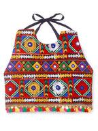 Banjara India Kutchi Emboidered Black Girls Chaniya Choli with Dupatta (CC-DMND) - Orange
