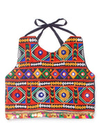 Banjara India Kutchi Emboidered Black Girls Chaniya Choli with Dupatta (CC-DMND) - Red