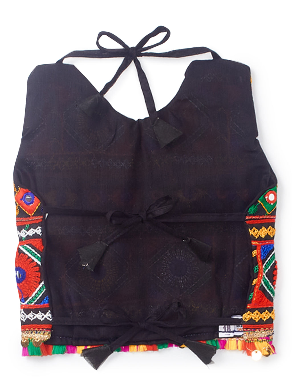 Banjara India Kutchi Emboidered Black Girls Chaniya Choli with Dupatta (CC-DMND) - Red
