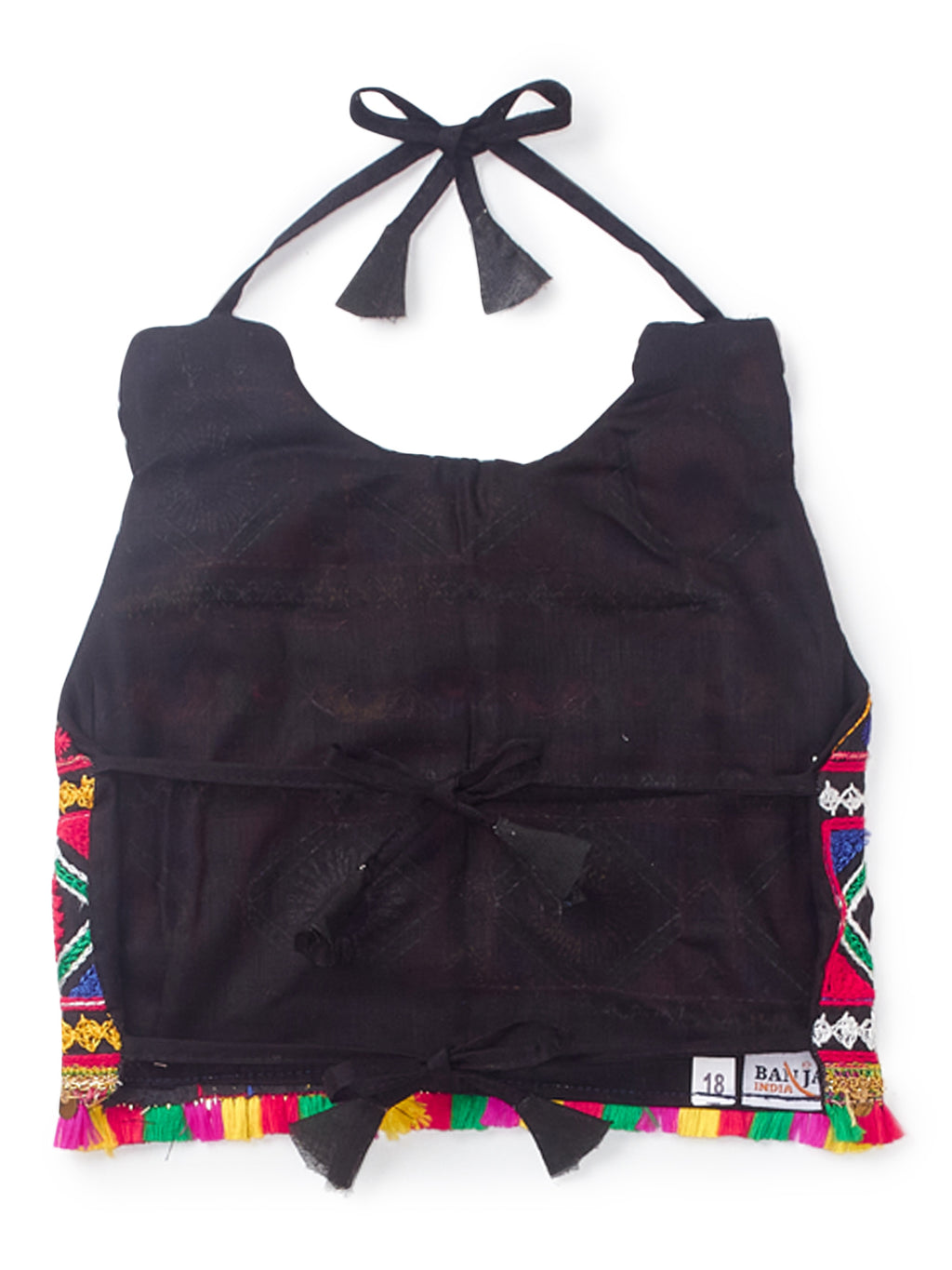 Banjara India Kutchi Emboidered Black Girls Chaniya Choli with Dupatta (CC-DMND) - White