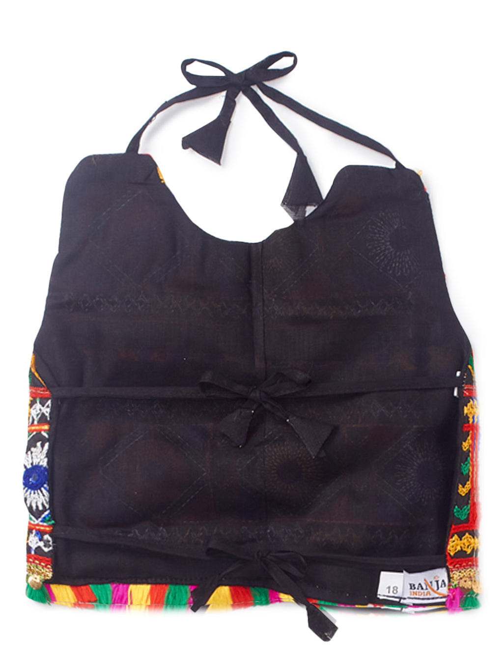Banjara India Kutchi Emboidered Black Girls Chaniya Choli with Dupatta (CC-DMND) - Yellow