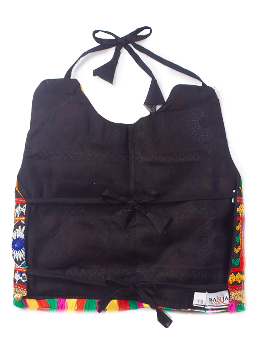 Banjara India Kutchi Emboidered Black Girls Chaniya Choli with Dupatta (CC-DMND) - Yellow