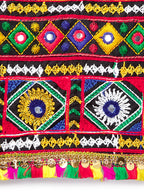 Banjara India Kutchi Emboidered Black Girls Chaniya Choli with Dupatta (CC-DMND) - Yellow
