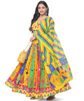 Banjara India Cotton Long Flair Aari Embroidery Kutch Work (Lehenga Choli) Chaniya Choli Set with Dupatta-DND03