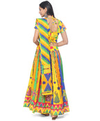 Banjara India Cotton Long Flair Aari Embroidery Kutch Work (Lehenga Choli) Chaniya Choli Set with Dupatta-DND03