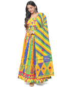Banjara India Cotton Long Flair Aari Embroidery Kutch Work (Lehenga Choli) Chaniya Choli Set with Dupatta-DND03
