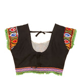 Kutchi Embroidered Cotton Chaniya Choli Set For Girls (CC-GOL) - Black