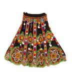 Kutchi Embroidered Cotton Chaniya Choli Set For Girls (CC-GOL) - Black