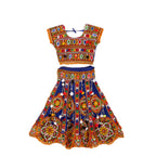 Kutchi Embroidered Cotton Chaniya Choli Set For Girls (CC-GOL) - Blue