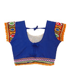 Kutchi Embroidered Cotton Chaniya Choli Set For Girls (CC-GOL) - Blue