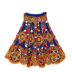 Kutchi Embroidered Cotton Chaniya Choli Set For Girls (CC-GOL) - Blue