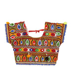 Kutchi Embroidered Cotton Chaniya Choli Set For Girls (CC-GOL) - Red
