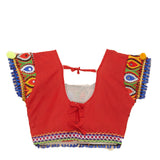 Kutchi Embroidered Cotton Chaniya Choli Set For Girls (CC-GOL) - Red