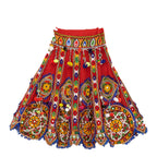Kutchi Embroidered Cotton Chaniya Choli Set For Girls (CC-GOL) - Red