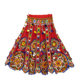 Kutchi Embroidered Cotton Chaniya Choli Set For Girls (CC-GOL) - Red