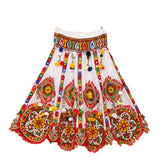 Kutchi Embroidered Cotton Chaniya Choli Set For Girls (CC-GOL) - White