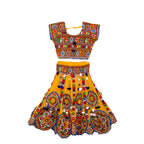 Kutchi Embroidered Cotton Chaniya Choli Set For Girls (CC-GOL) - Yellow