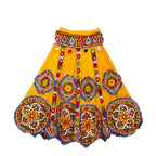 Kutchi Embroidered Cotton Chaniya Choli Set For Girls (CC-GOL) - Yellow