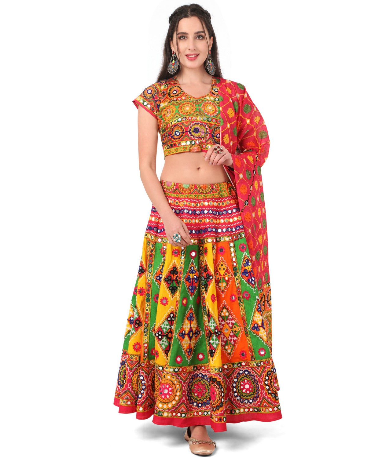 Banjara India Cotton Long Flair Aari Embroidery Kutch Work