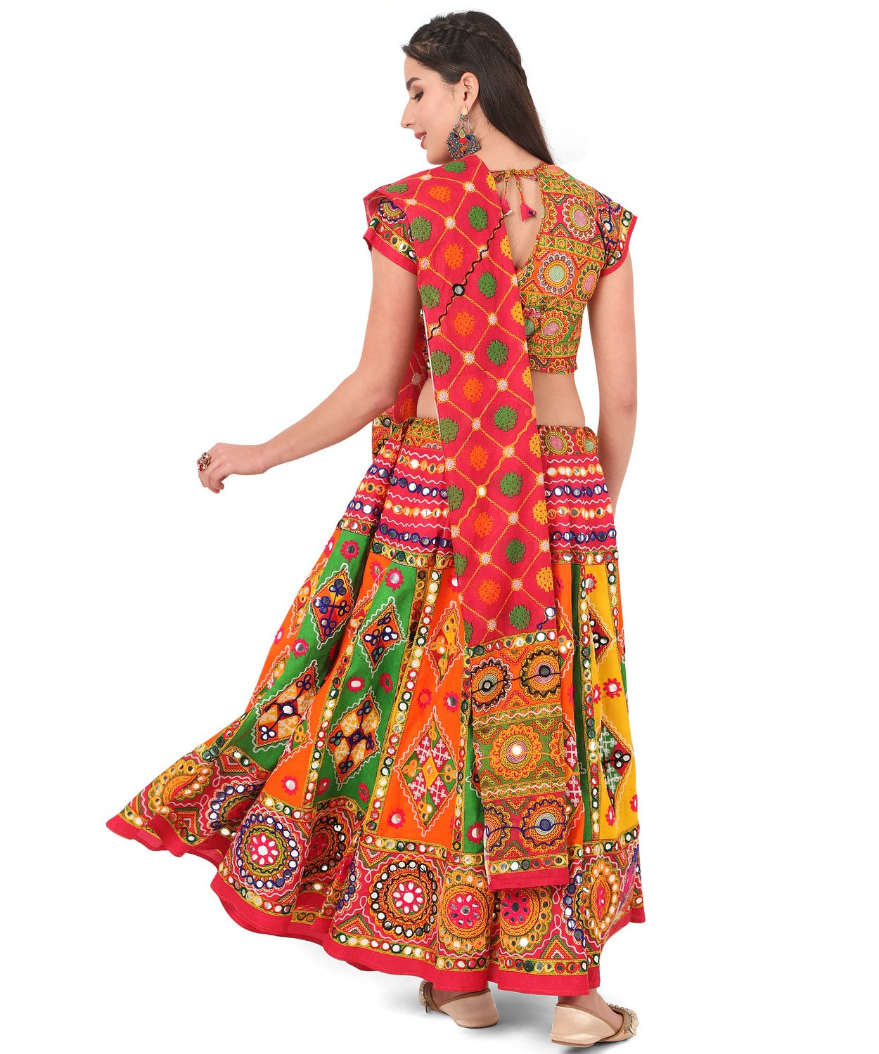 Banjara India Cotton Long Flair Aari Embroidery Kutch Work