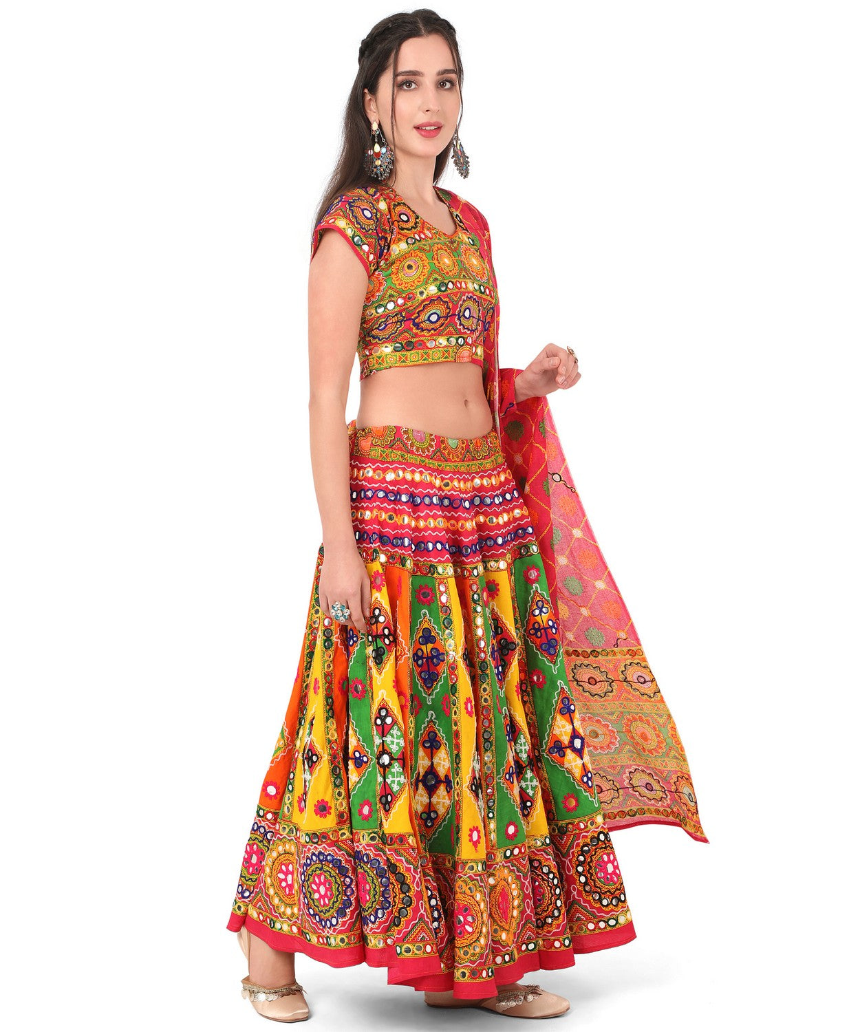 Banjara India Cotton Long Flair Aari Embroidery Kutch Work