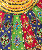 Banjara India Cotton Long Flair Aari Embroidery Kutch Work (Lehenga Choli) Chaniya Choli Set with Dupatta-KAJU02