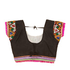 Kutchi Embroidered Cotton Chaniya Choli Set For Girls (CC-KDR) - Black
