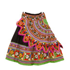 Kutchi Embroidered Cotton Chaniya Choli Set For Girls (CC-KDR) - Black
