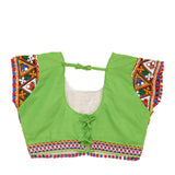 Kutchi Embroidered Cotton Chaniya Choli Set For Girls (CC-KDR - Green