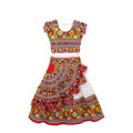 Kutchi Embroidered Cotton Chaniya Choli Set For Girls (CC-KDR) - White
