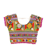 Kutchi Embroidered Cotton Chaniya Choli Set For Girls (CC-KDR) - White