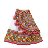 Kutchi Embroidered Cotton Chaniya Choli Set For Girls (CC-KDR) - White