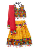 Banjara India Kutchi Emboidered Black Girls Chaniya Choli with Dupatta (CC-POP) - Mango