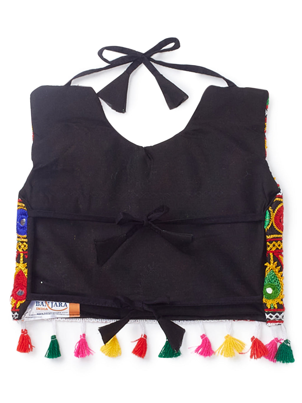 Banjara India Kutchi Emboidered Black Girls Chaniya Choli with Dupatta (CC-POP) - Mango