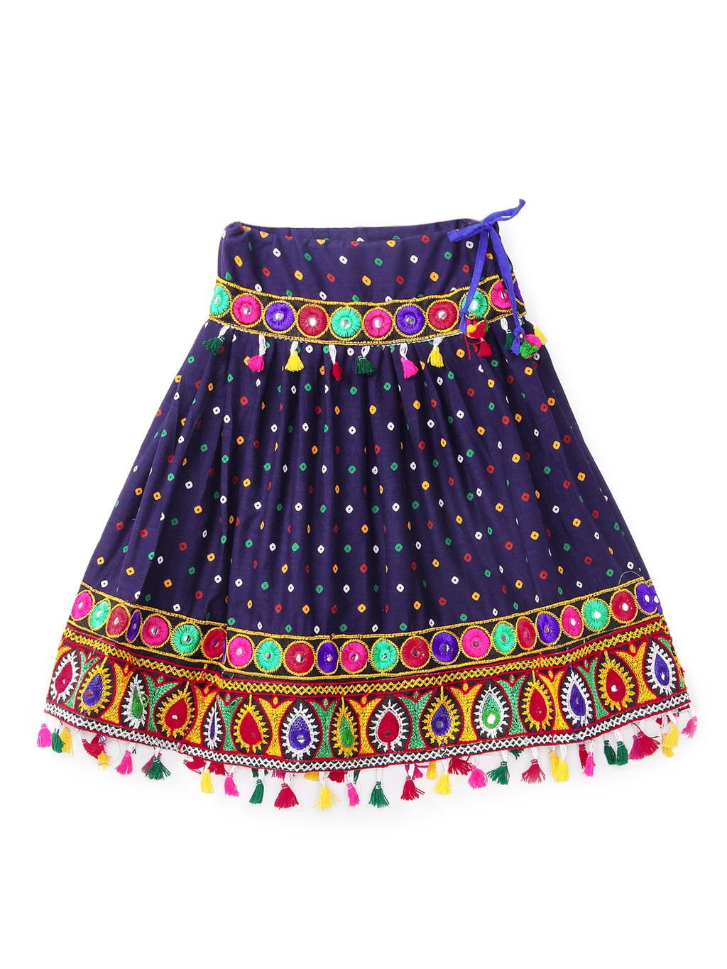 Banjara India Kutchi Embroidered Black Girls Chaniya Choli with Dupatta  (CC-POP) - Navy