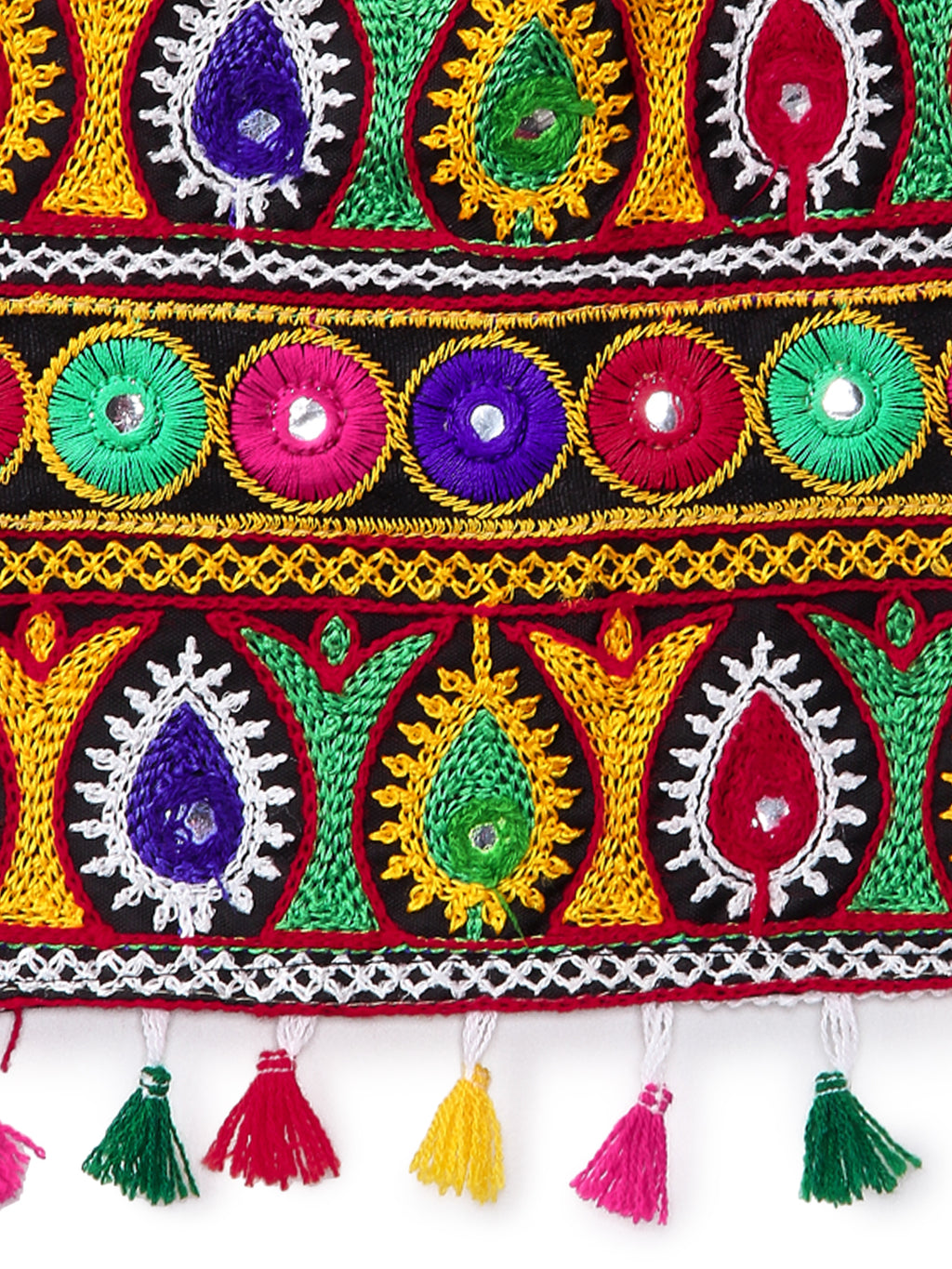 Banjara India Kutchi Embroidered Black Girls Chaniya Choli with Dupatta  (CC-POP) - Navy