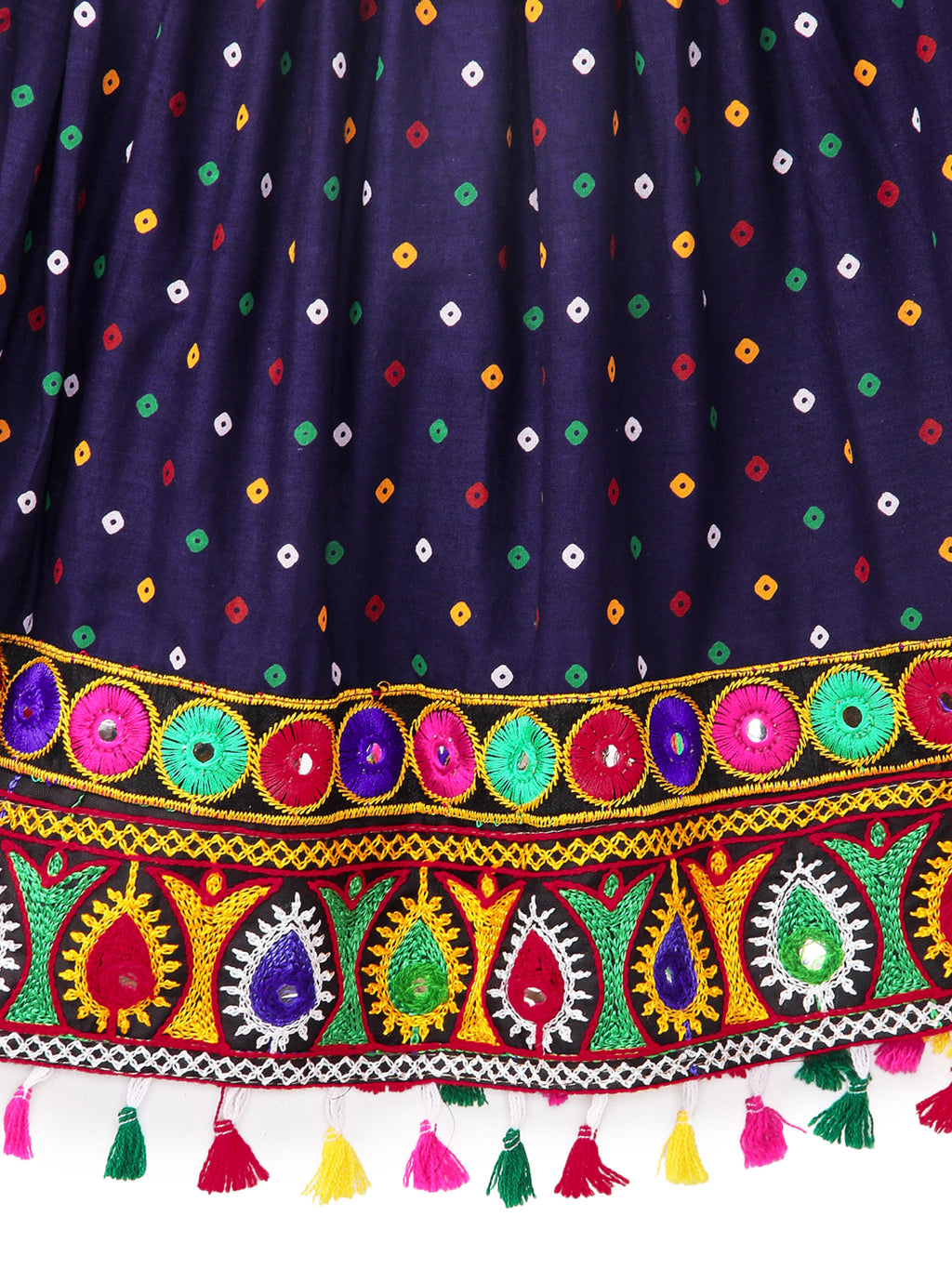 Banjara India Kutchi Embroidered Black Girls Chaniya Choli with Dupatta  (CC-POP) - Navy