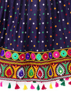 Banjara India Kutchi Embroidered Black Girls Chaniya Choli with Dupatta  (CC-POP) - Navy