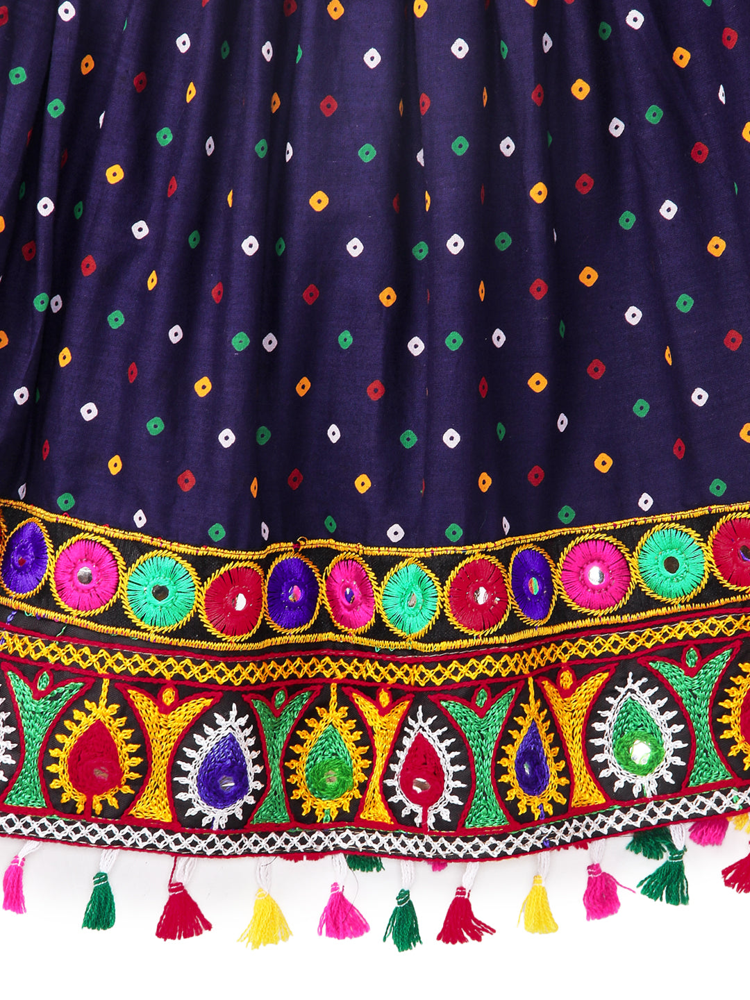 Banjara India Kutchi Embroidered Black Girls Chaniya Choli with Dupatta  (CC-POP) - Navy