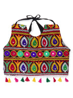 Banjara India Kutchi Emboidered Black Girls Chaniya Choli with Dupatta (CC-POP) - White