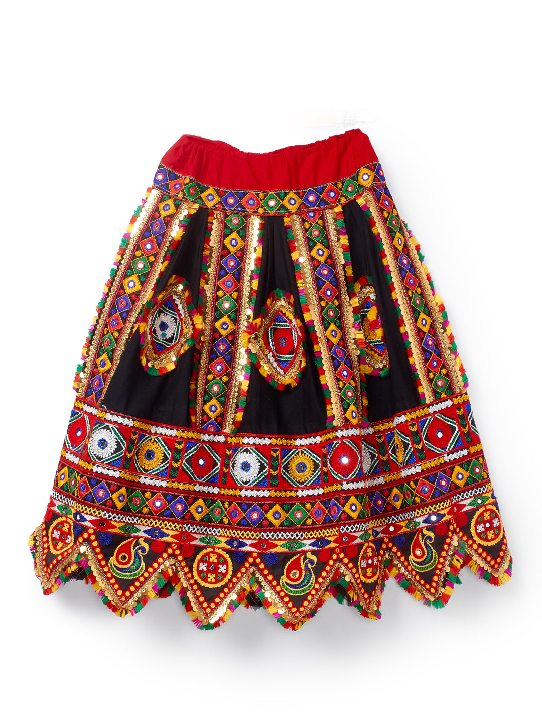 Banjara India Kutchi Emboidered Black Girls Chaniya Choli with Dupatta (CC-PTW) - Black