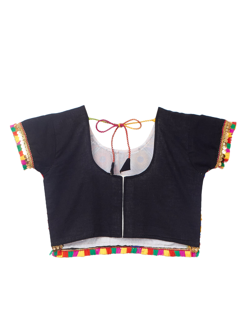 Banjara India Kutchi Emboidered Black Girls Chaniya Choli with Dupatta (CC-PTW) - Black