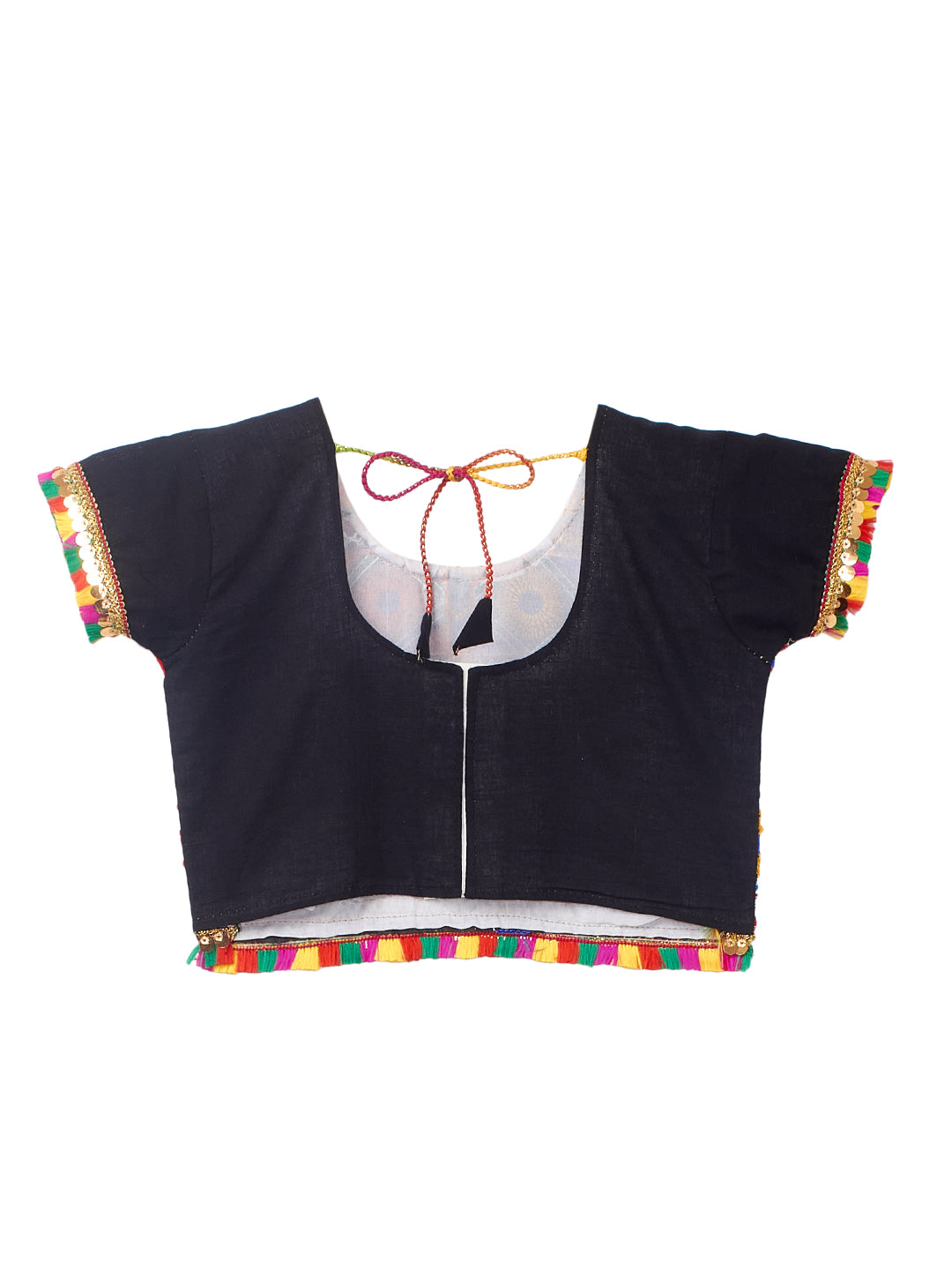 Banjara India Kutchi Emboidered Black Girls Chaniya Choli with Dupatta (CC-PTW) - Black
