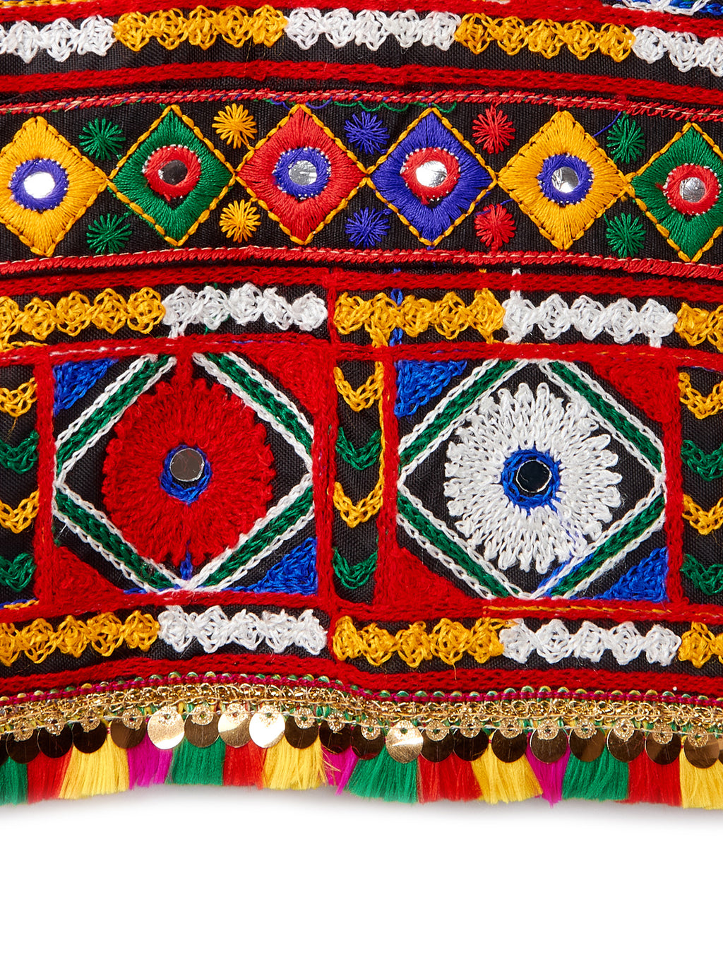 Banjara India Kutchi Emboidered Black Girls Chaniya Choli with Dupatta (CC-PTW) - Black