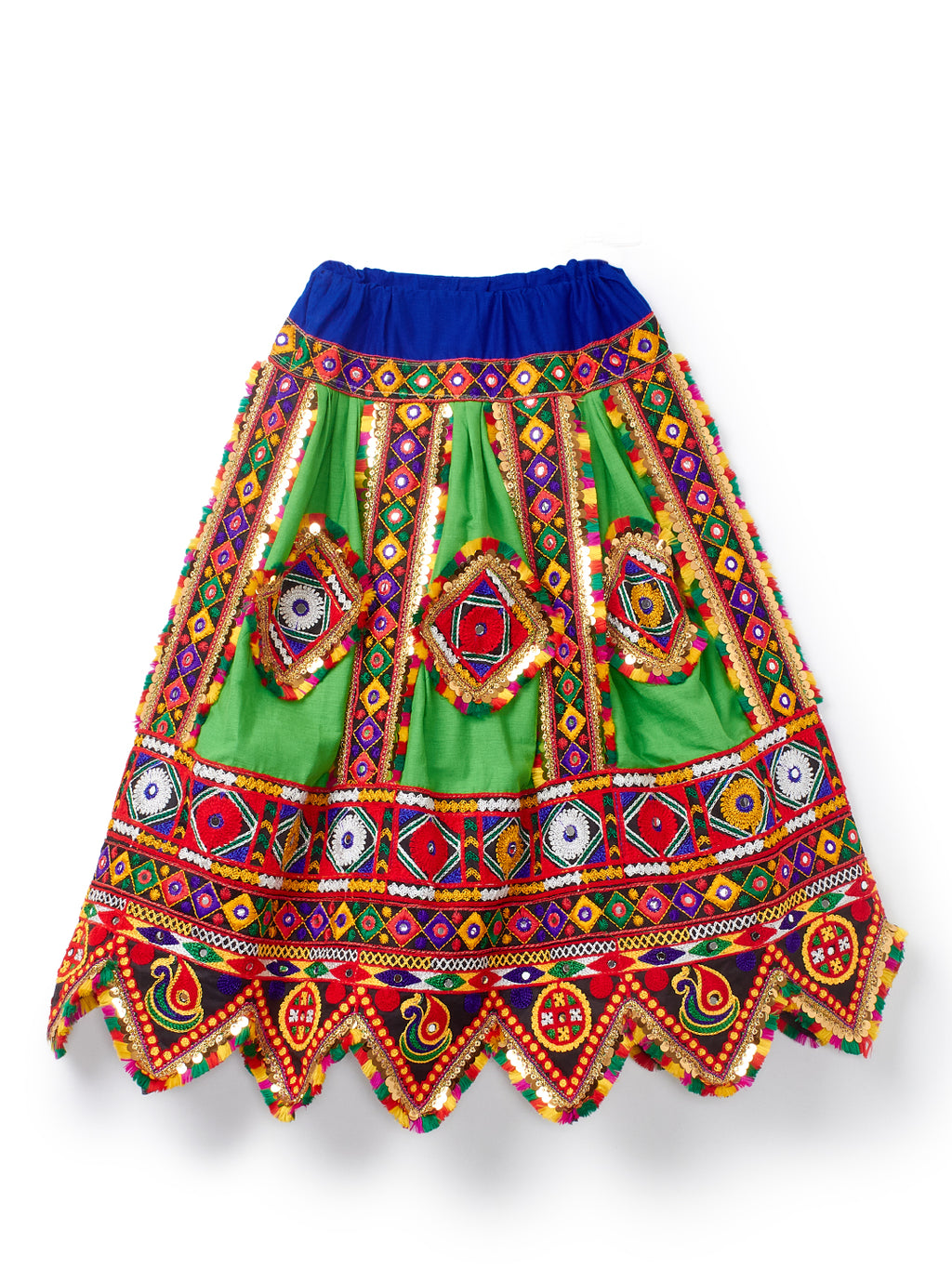 Banjara India Kutchi Embroidered Girls Chaniya Choli with Dupatta (CC-PTW) - GREEN