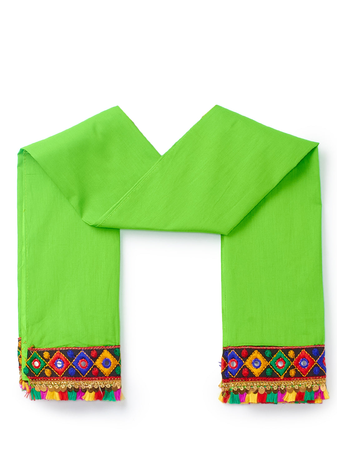Banjara India Kutchi Emboidered Blue Girls Chaniya Choli with Dupatta (CC-PTW) - Orange