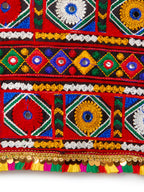 Banjara India Kutchi Emboidered Blue Girls Chaniya Choli with Dupatta (CC-PTW) - Orange