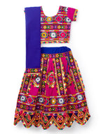 Banjara India Kutchi Emboidered Blue Girls Chaniya Choli with Dupatta (CC-PTW) - Pink